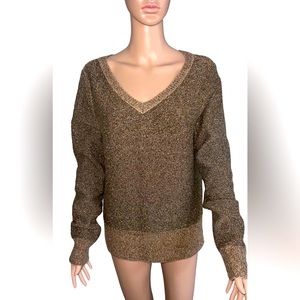 Ann Taylor Shimmer Ribbed Sweater / Large/ Elegant